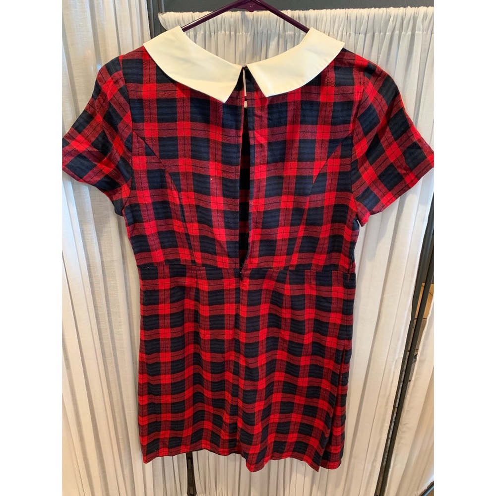 Plaid holiday collared dress